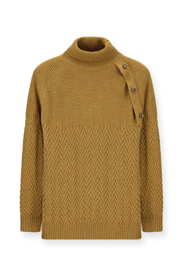 Camel Balıkçı Yaka Slim Fit Dar Kesim Desenli Yünlü Triko Kazak