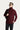 Koyu Bordo Balıkçı Yaka Slim Fit Dar Kesim Desenli Yünlü Triko Kazak