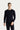 Koyu Lacivert Bisiklet Yaka Slim Fit Dar Kesim Desenli Pamuklu Triko Kazak