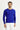 Saks Mavi Bisiklet Yaka Slim Fit Dar Kesim Desenli Pamuklu Triko Kazak