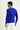 Saks Mavi Bisiklet Yaka Slim Fit Dar Kesim Desenli Pamuklu Triko Kazak