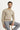 Orta Bej Bisiklet Yaka Slim Fit Dar Kesim Desenli Pamuklu Triko Kazak