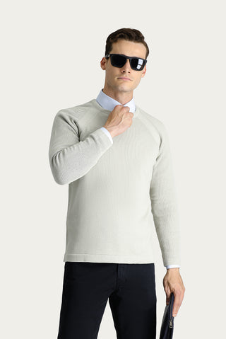  Taş Bisiklet Yaka Slim Fit Desenli Pamuklu Triko Kazak