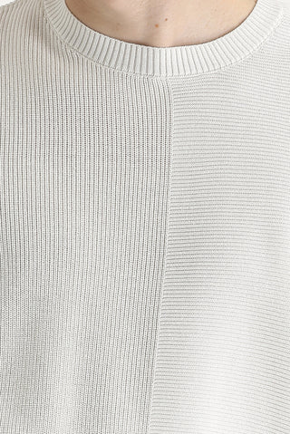  Ekru Bisiklet Yaka Slim Fit Dar Kesim Desenli Pamuklu Triko Kazak-Ki??l?