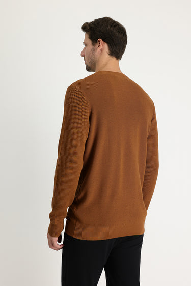  Tarçın  Bisiklet Yaka Slim Fit Dar Kesim Desenli Pamuklu Triko Kazak