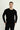 Siyah Bisiklet Yaka Slim Fit Dar Kesim Desenli Pamuklu Triko Kazak