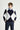Koyu Lacivert Bisiklet Yaka Slim Fit Dar Kesim Desenli Pamuklu Triko Kazak