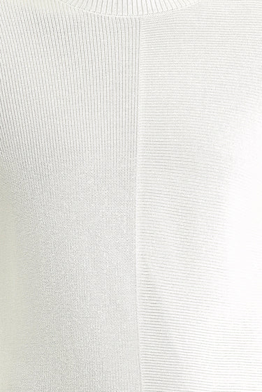 Ekru Bisiklet Yaka Slim Fit Dar Kesim Desenli Pamuklu Triko Kazak
