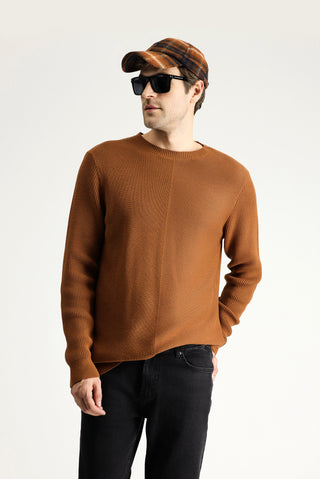  Tarçın  Bisiklet Yaka Slim Fit Dar Kesim Desenli Pamuklu Triko Kazak
