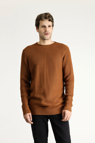  Tarçın  Bisiklet Yaka Slim Fit Dar Kesim Desenli Pamuklu Triko Kazak