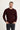 Koyu Bordo Bisiklet Yaka Slim Fit Dar Kesim Yünlü Desenli Triko Kazak