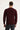 Koyu Bordo Bisiklet Yaka Slim Fit Dar Kesim Yünlü Desenli Triko Kazak