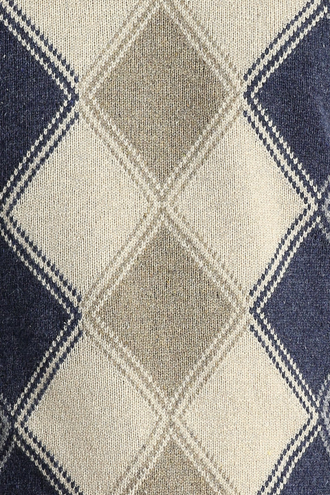 Orta Gri Bisiklet Yaka Regular Fit Yünlü Desenli Triko Kazak