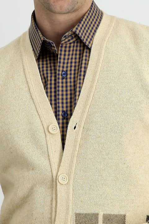 Taş Yünlü Desenli Triko Hırka