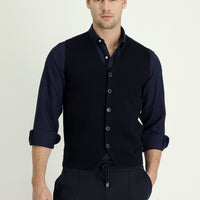 Orta Lacivert Triko Yelek