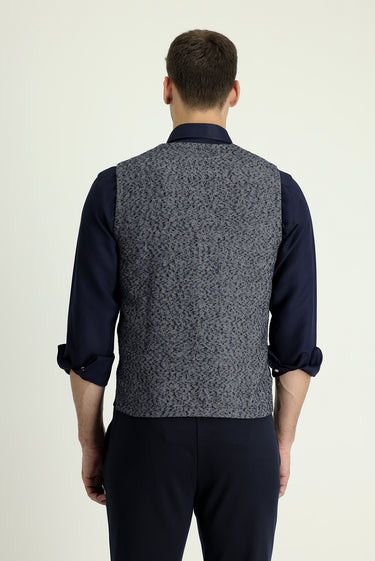 Orta Lacivert Triko Yelek