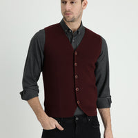 Açık Bordo Triko Yelek