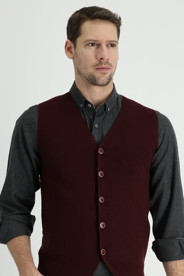  Açık Bordo Triko Yelek