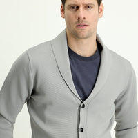 Orta Gri Slim Fit Dar Kesim Triko Hırka