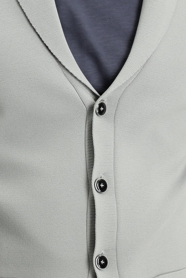 Orta Gri Slim Fit Dar Kesim Triko Hırka