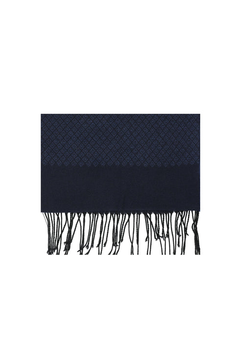 Medium Navy Patterned Scarf