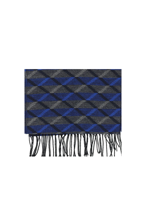 Navy Blue Patterned Scarf
