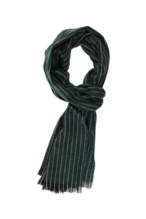 Zümrüt Yeşili Çizgili Atkı