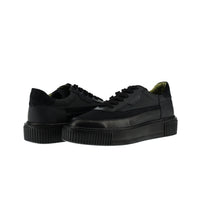 Black Leather Sneaker Shoes