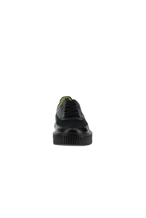 Black Leather Sneaker Shoes