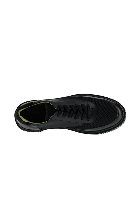 Black Leather Sneaker Shoes