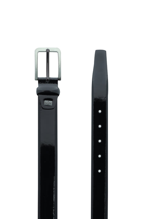 Black Classic Leather Patent Belt