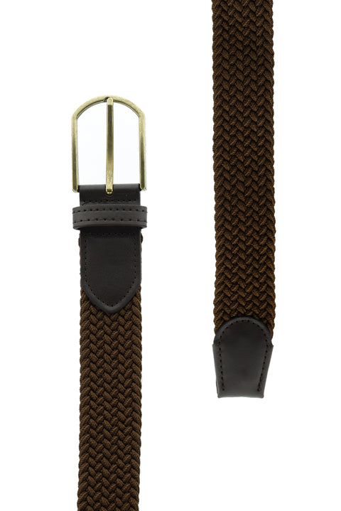 Orta Kahve Örgü Spor Kemer