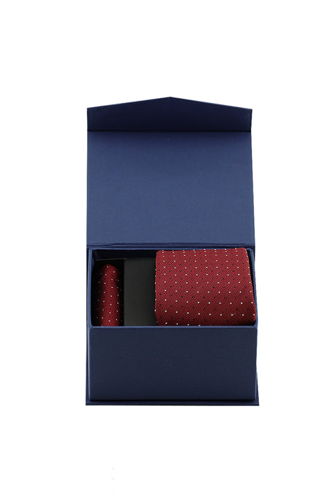 Mercan Kırmızı 2'li Kravat & Mendil Seti