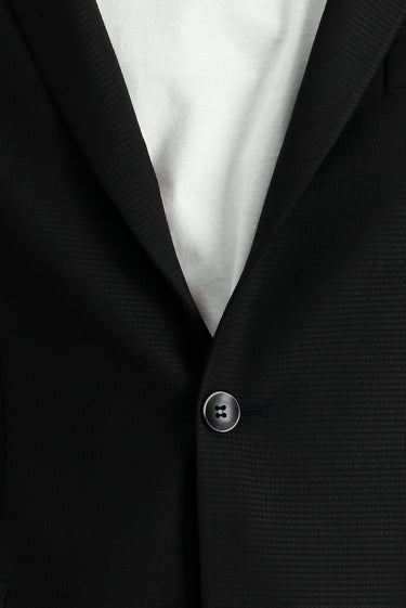 Siyah Regular Fit Desenli Spor Ceket