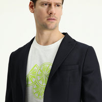Dark Navy 7 Drop Slim Fit Patterned Sport Jacket
