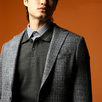 Açık Füme Muscle Fit Yünlü Desenli Spor Ceket