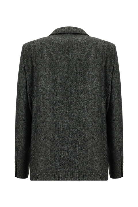 Orta Antrasit 7 Drop Slim Fit Dar Kesim Yünlü Klasik Ceket