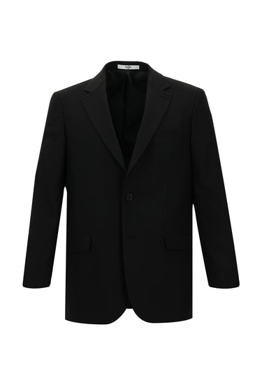 Siyah Slim Fit Dar Kesim Yünlü Klasik Desenli Ceket