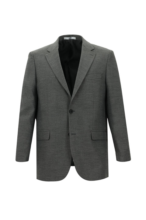 Orta Füme 7 Drop Slim Fit Dar Kesim Yünlü Klasik Desenli Ceket