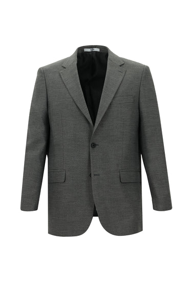 Orta Füme Slim Fit Dar Kesim Yünlü Klasik Desenli Ceket