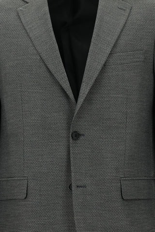  Orta Füme 4 Drop Relaxed Fit Rahat Kesim Yünlü Klasik Desenli Ceket-Ki??l?