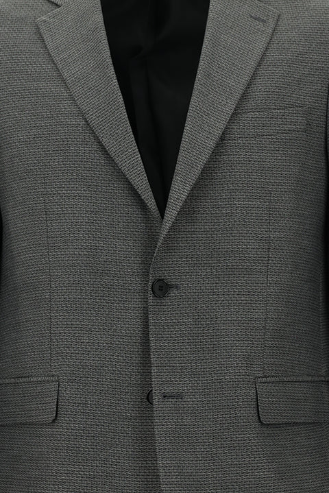 Orta Füme 7 Drop Slim Fit Dar Kesim Yünlü Klasik Desenli Ceket