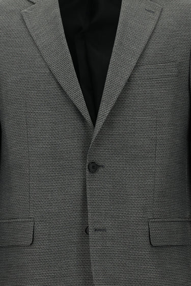 Orta Füme Slim Fit Dar Kesim Yünlü Klasik Desenli Ceket