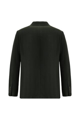  Koyu Haki 4 Drop Relaxed Fit Rahat Kesim Klasik Desenli Pamuklu Ceket
