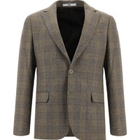 Koyu Vizon 6 Drop Regular Fit Standart Kesim Yünlü Ekose Ceket