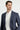 Orta Lacivert Slim Fit Dar Kesim Ekose Ceket