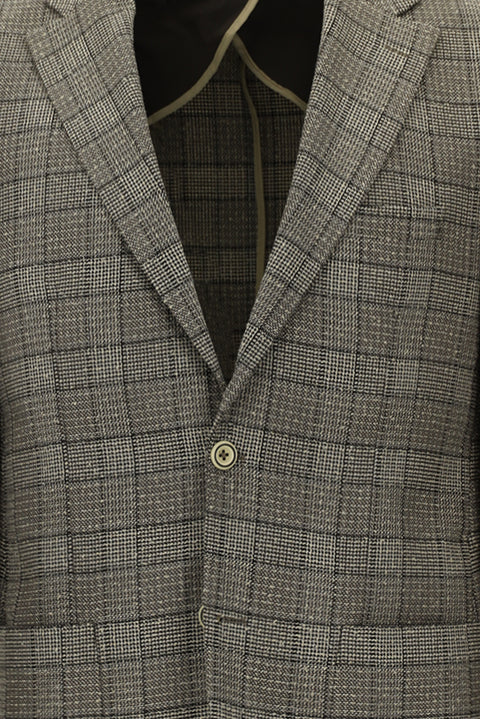 Koyu Kahve 4 Drop Relaxed Fit Rahat Kesim Ekose Spor Ceket