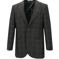 Koyu Antrasit Relaxed Fit Rahat Kesim Ekose Spor Ceket