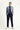 Orta Lacivert Slim Fit Dar Kesim Desenli Gofre Ceket