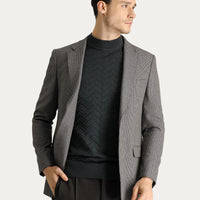 Acı Kahve Relaxed Fit Rahat Kesim Klasik Desenli Ceket
